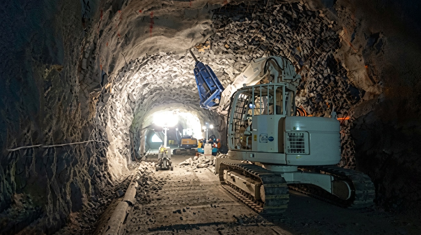トンネル工事の現場